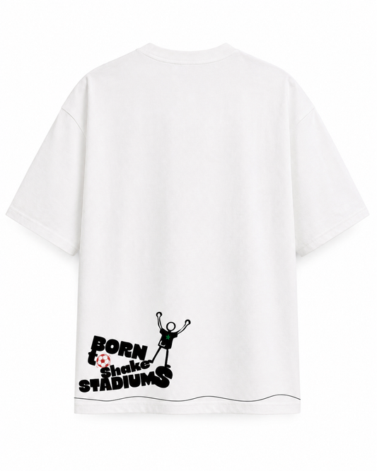 T-shirt blanc (Born to shake stadiums)