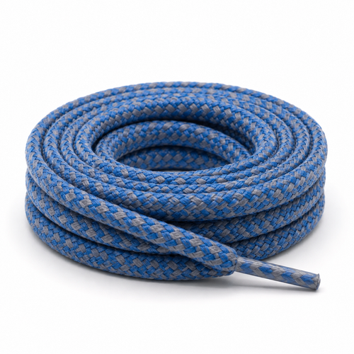 Lacets ronds Bleu / Gris