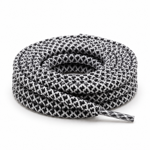 Lacets ronds Noir / Blanc