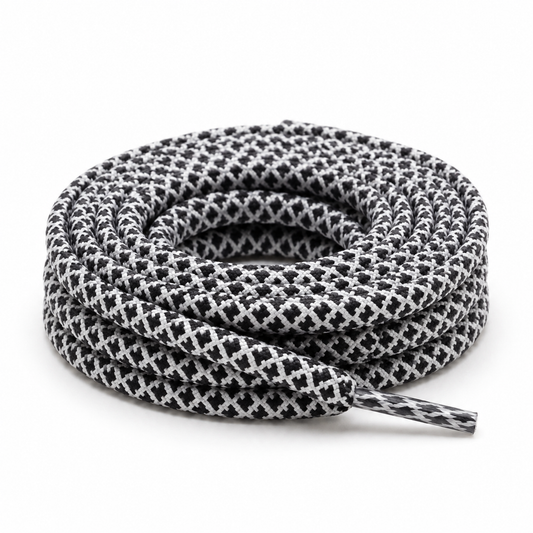 Shoelace round Black / White
