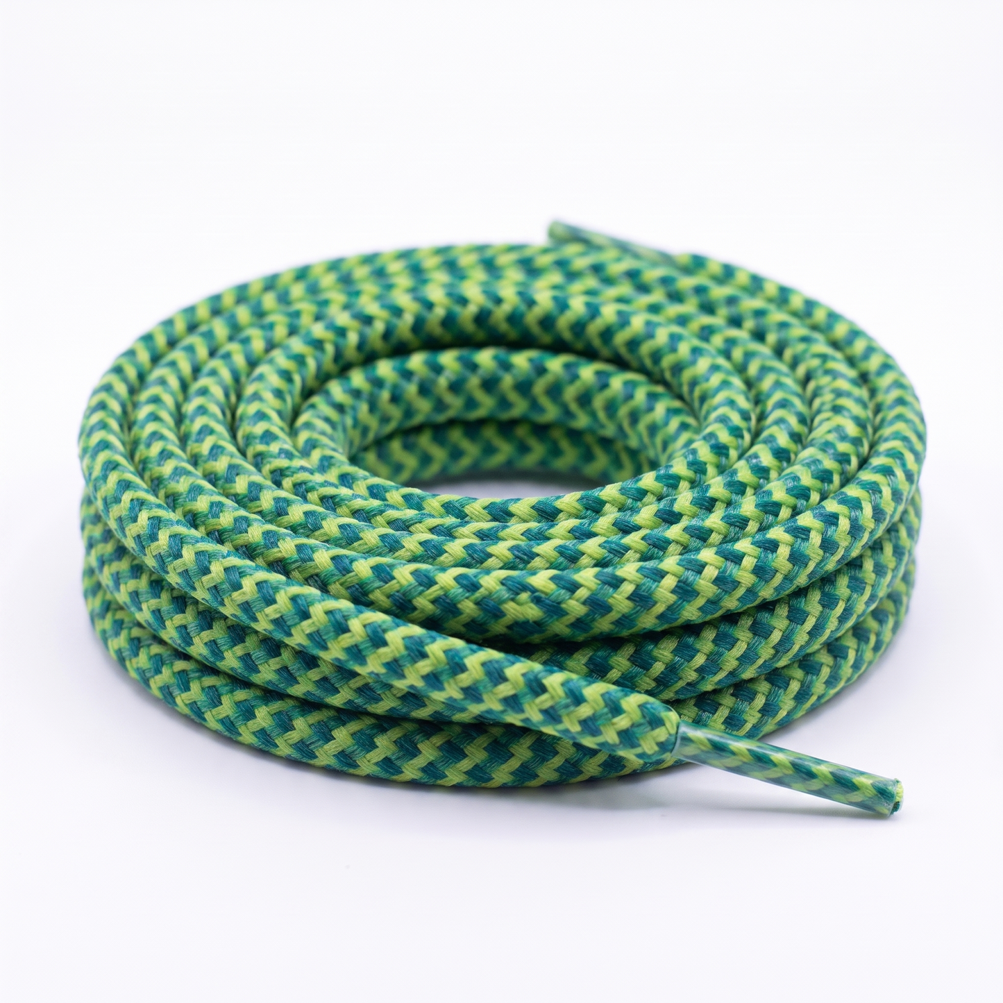 Shoelace round braid PES two-tone Green / Anise Green