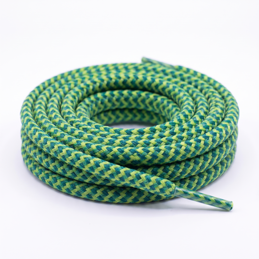 Shoelace round braid PES two-tone Green / Anise Green